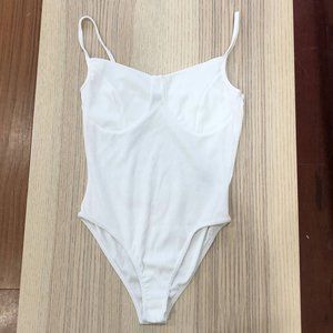 Soft cupped white bodysuit